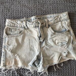 Art Class Blue Jean Shorts Distressed Frayed Hem